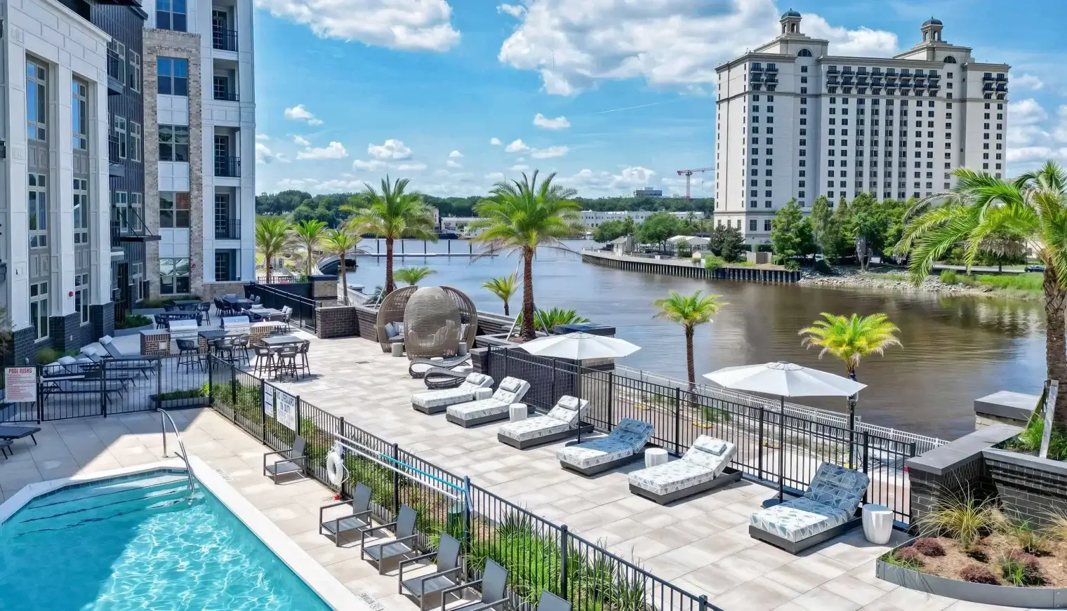 emmajames waterfront apartments savannah pool lounge